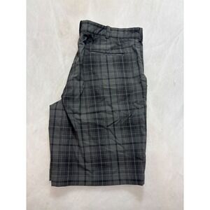 Nike Golf Dri-FIT Plaid Shorts Mens‎ 40 Gray Black Athletic Performance